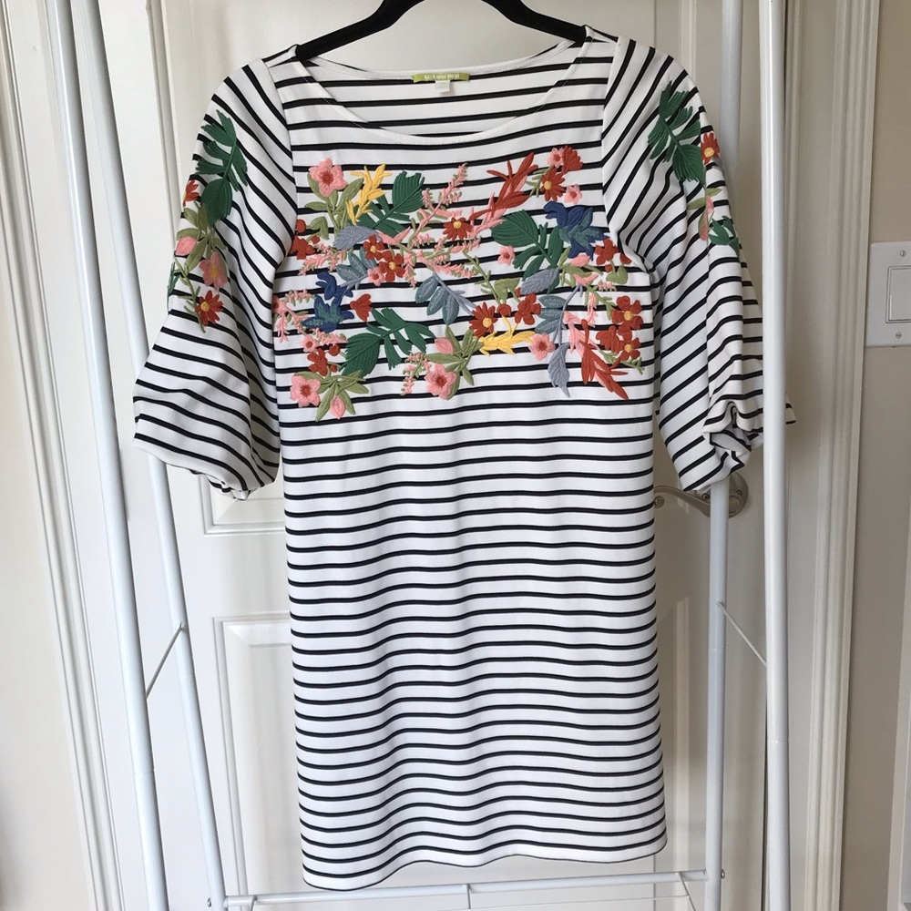 Gianna Bini Striped Floral Mini Dress
